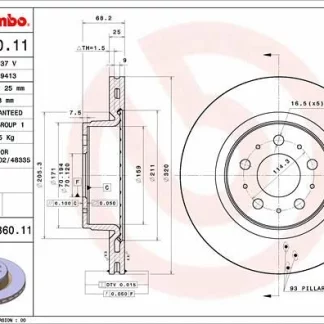 Jarrulevy eteen BREMBO - Tesla Model 3