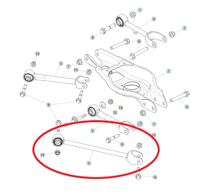 Taka-akselin alapuolinen tukivarsi, etummainen - Ridex - Tesla Model 3 / Y - Image 2