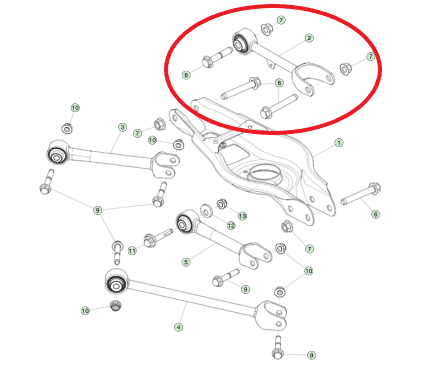 Taka-akselin yläpuolinen tukivarsi, takimmainen - NTY - Tesla Model 3 / Y - Image 2