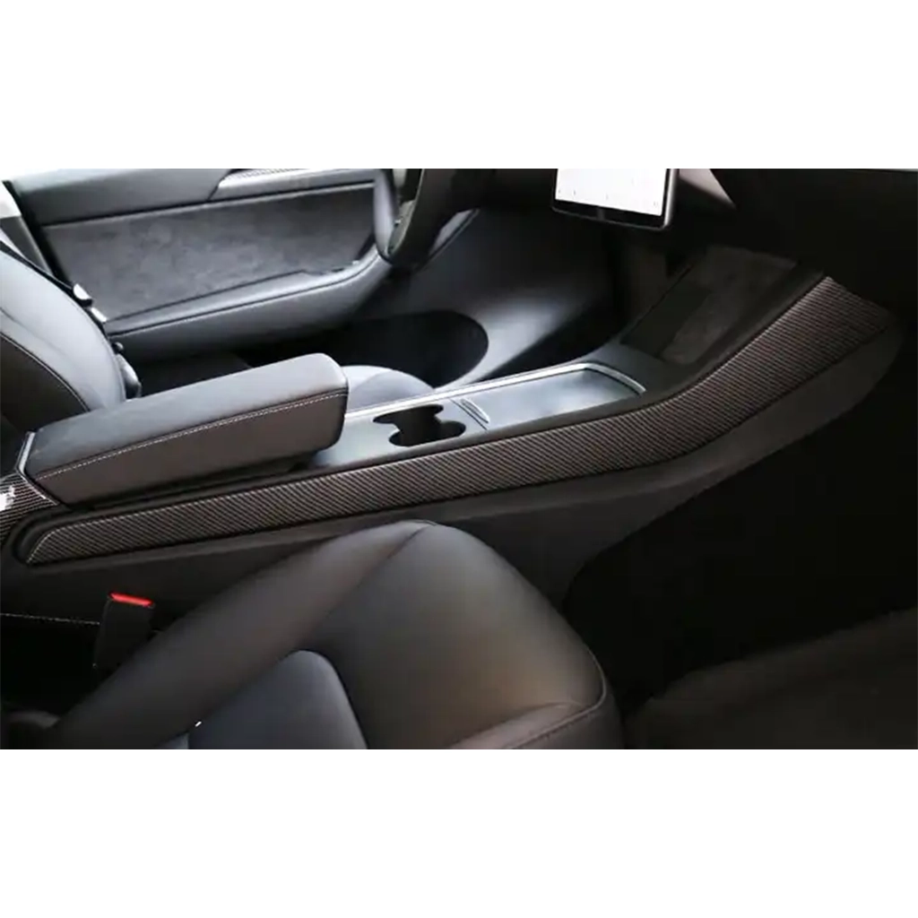 Keskikonsolin reunasuoja, hiilikuitujäljitelmä - Tesla Model 3 Refresh / Y - Image 2